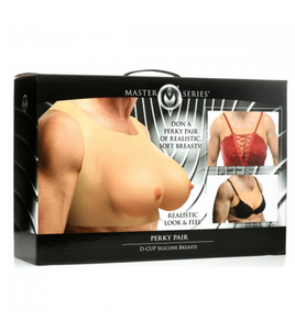 Perky Pair D-Cup Wearable Silicone Breasts. Brand: Master Series