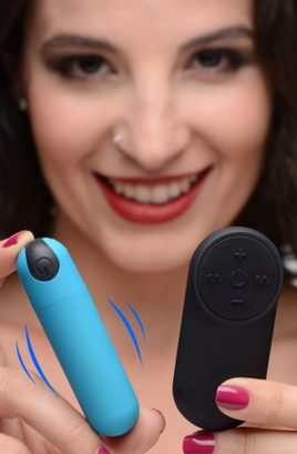 Vibrating Bullet with Remote Control - Blue.  Brand: Bang!
