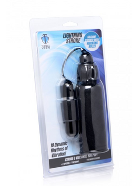 Lightning Stroke Silicone Stroker With Vibrating Bullet.  Brand: Trinity Vibes